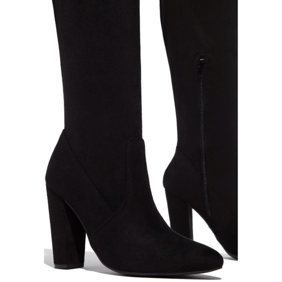 Buy Black Forever Comfort® Over The Knee Sock Boots from  Black Over the Knee Boots